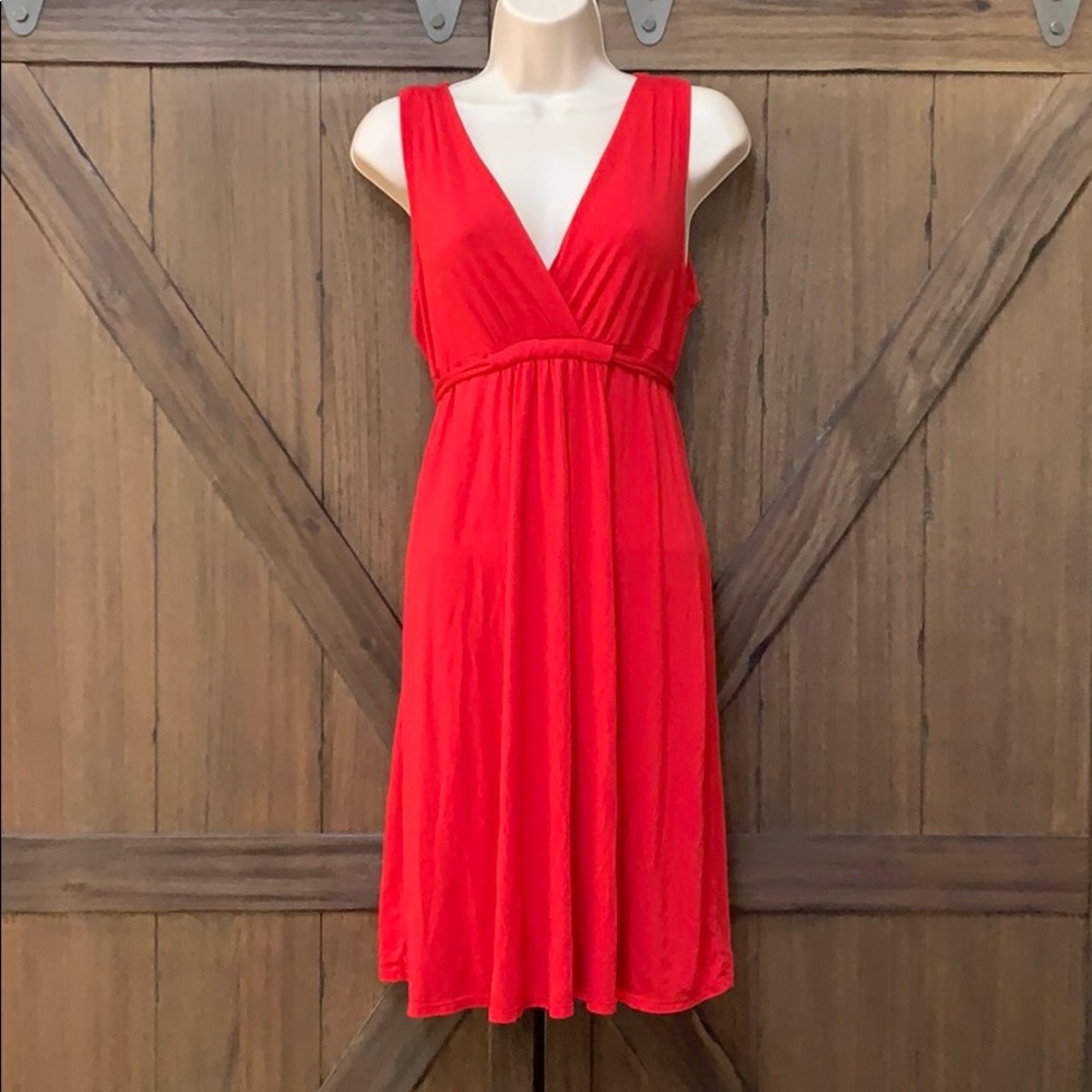 pretty, comfy Ann Taylor V neck tie waist dress